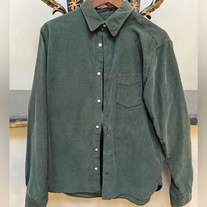Officine Generale green corduroy button up